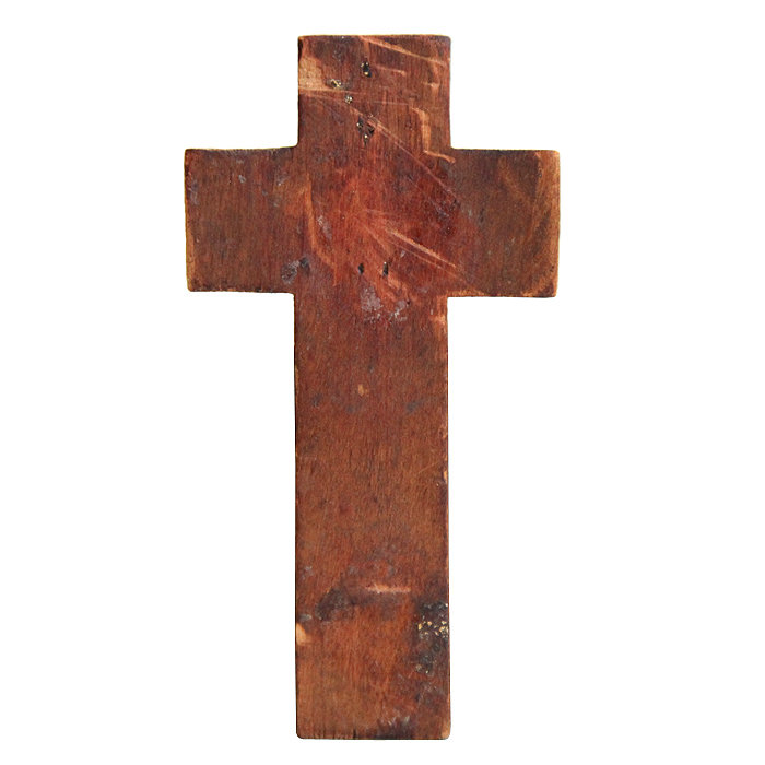 Старинный печатный крест Распятие Христово. Россия 1890-1910 год.