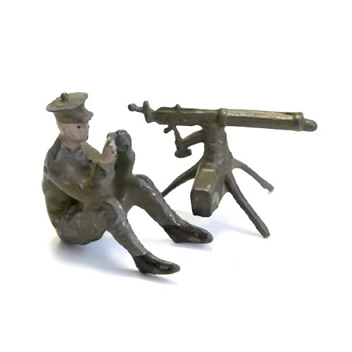 Старый оловянный солдатик Британский пулеметчик, 1930-1940 годы