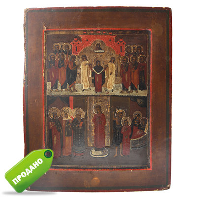 Старинная икона Покров Пресвятой Богородицы. Россия 19 век