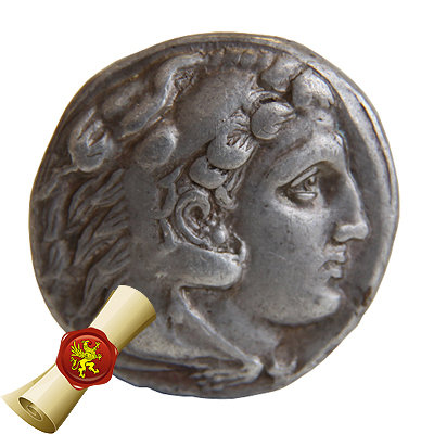 Древняя серебряная монета Александра Македонского. Греция, возраст монеты 2300 лет!