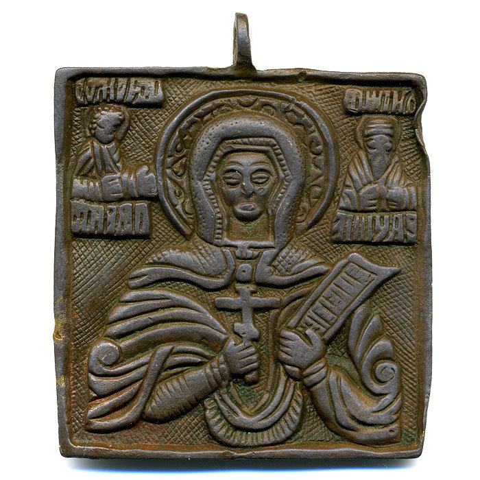 Старинная иконка образок 18 века Старинная икона Святая Великомученица Параскева Пятница.