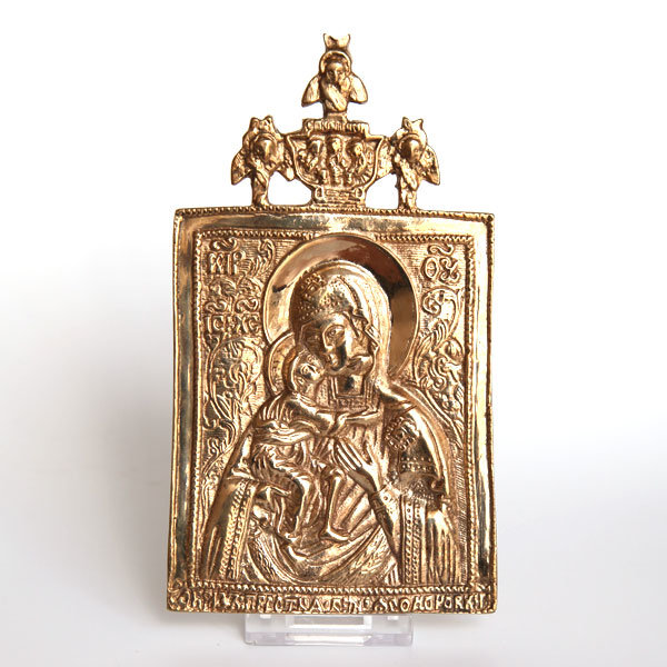 Большая литая православная икона Феодоровская икона Божией Матери. 