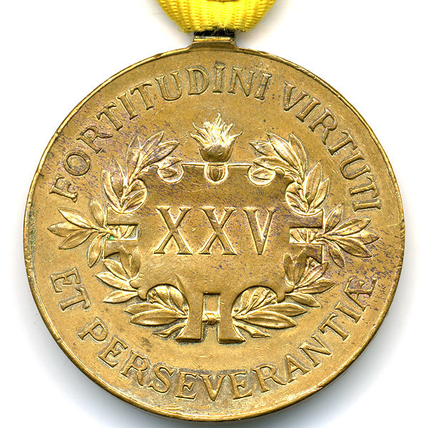 Австро-Венгрия. Почетная медаль за 25-летние заслуги на поприще пожарной охраны и спасательной службы.