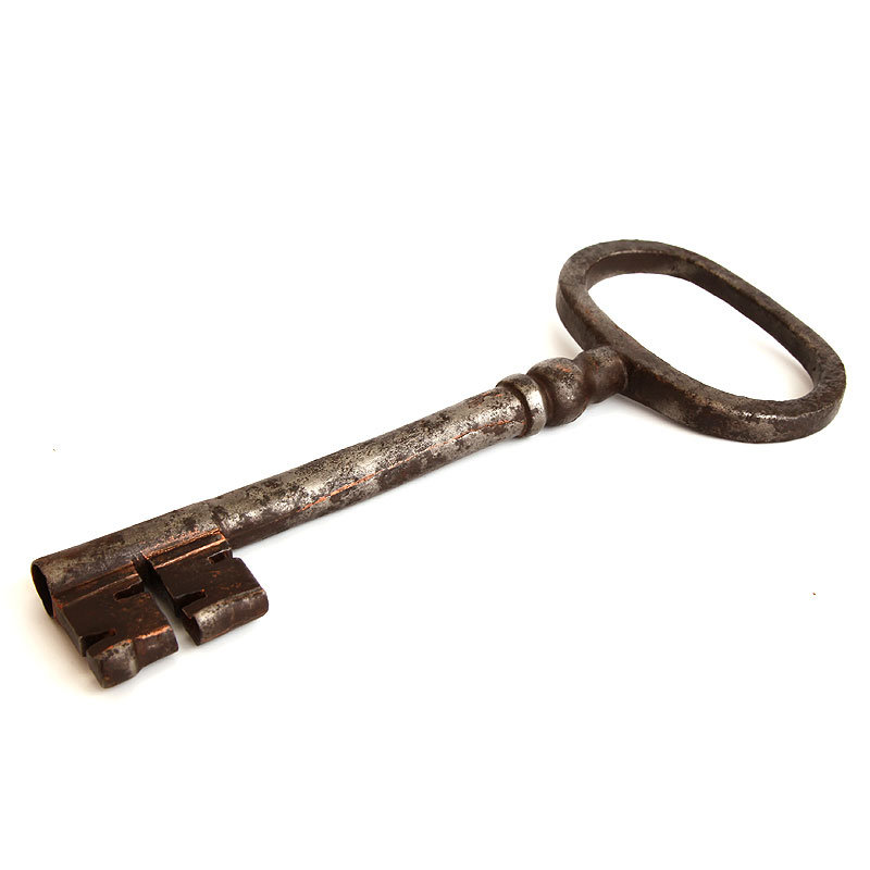 Огромный старинный кованый ключ. Россия XVIII век. 26см (450 гр)