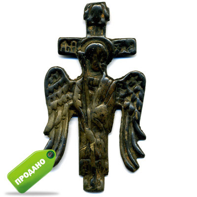 Старинный бронзовый крест Архангел Великого совета - Россия 17 век.