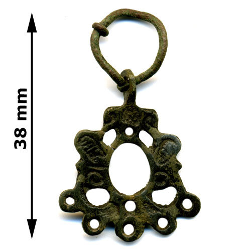 Древнее бронзовое женское шумящее украшение - оберег. Южные Славяне 12-15 век.
