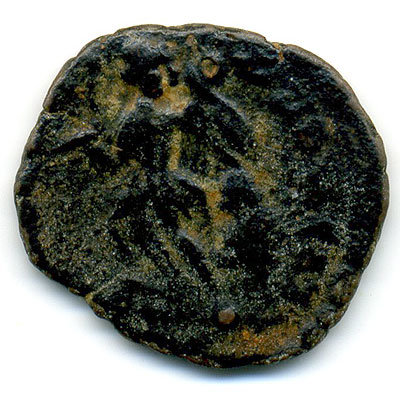 Древняя бронзовая монета Рим IV век. АЕ4 отчеканена 388-392гг Правление императора Аркадия.