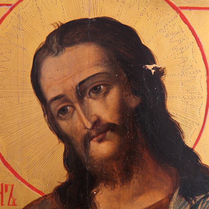 Старинная икона святого Пророка и крестителя Иоанна Предтечи из частной коллекции. Россия XIX век.