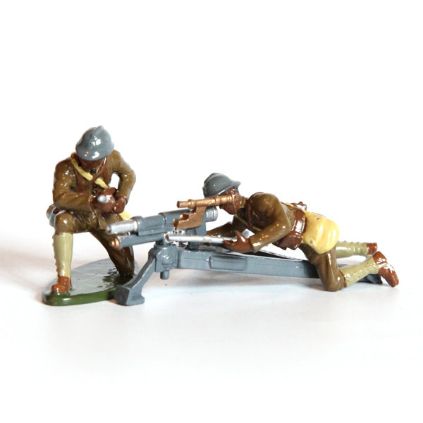 Набор оловянных солдатиков. Два пулеметчика армии США времен Первой Мировой Войны.