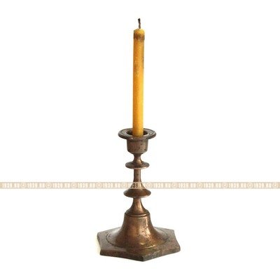 Старинный бронзовый подсвечник 6,8 см для тонкой церковной свечи. Россия до 1917 года.