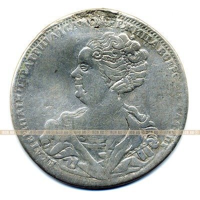 Старинная русская монета царский серебряный рубль 1 рубль 1725 СПБ