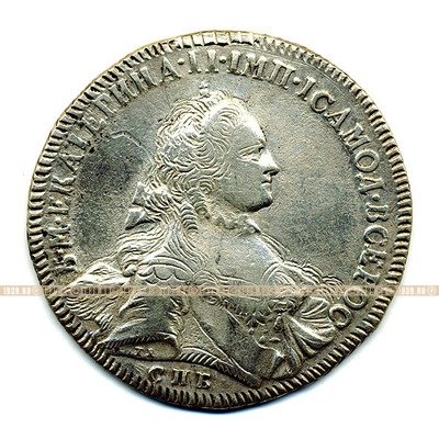 Старинная русская монета царский серебряный рубль 1 рубль 1762 СПБ TI НК