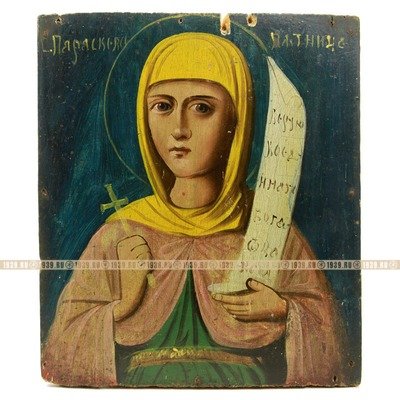 Старинная деревянная икона святая Великомученица Параскева Пятница 