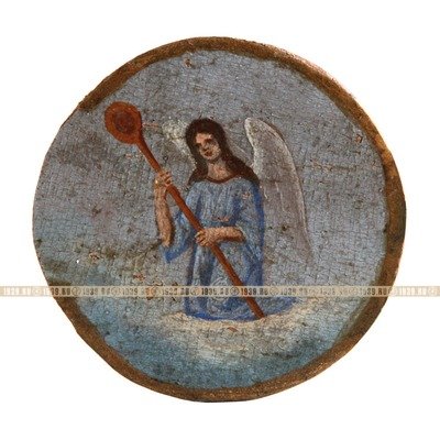 Старинная икона с изображением Ангела, держащего рипиду. Россия XIX Век.