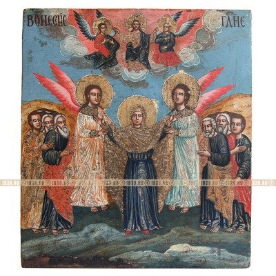 Старинная икона «Вознесение Господне», музейного уровня. Русский север XVIII век.