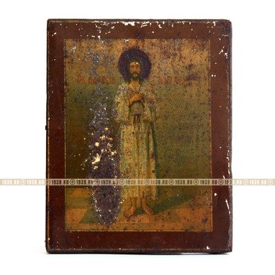 старинная печатная икона святого Алексея Человека Божия. Россия 1890-1910 год.