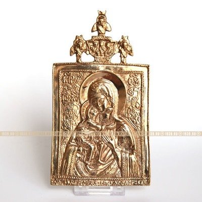Большая литая православная икона Феодоровская икона Божией Матери. 