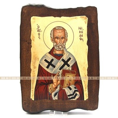 Современная греческая икона Святитель Николай Чудотворец