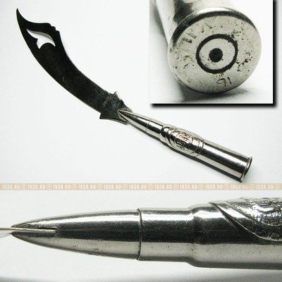 Антикварный нож для корреспонденции с рукоятью из гильзы. Германия 1914-1918 гг.