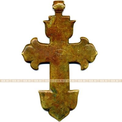 Редкий старинный бронзовый наперсный крест 17 века 
