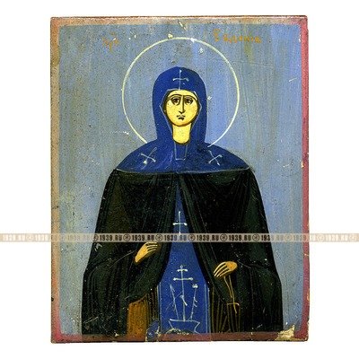 Миниатюрная старинная пядничная икона 19 века Святая Преподобномученица Евдокия княжна московская.