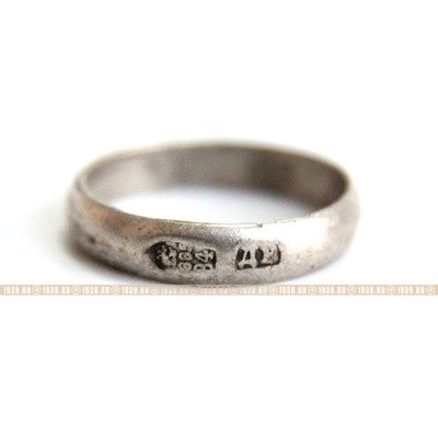 Старинное серебряное кольцо с царской пробой 84 изготовлено в 1885 году, Россия 19 век.