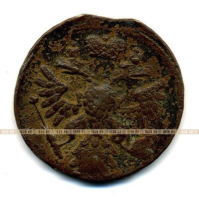 Старинная русская медная монета Деньга 1738 г