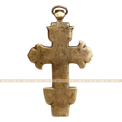 Интересный старинный крест староверов 17 века c Троицей Нечестивых воинов, высота 13 см.