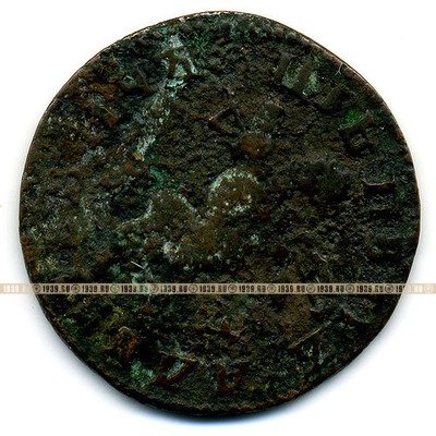 Старинная русская медная монета 1 Копейка 1707 г М.Д.