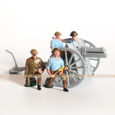 Набор оловянных солдатиков. Британский орудийный расчет времен Первой Мировой Войны.