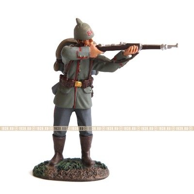 Оловянный солдатик. Стреляющий Германский пехотинец из пехотного полка фон Манштейн №84. Битва при Монсе 1914 год.
