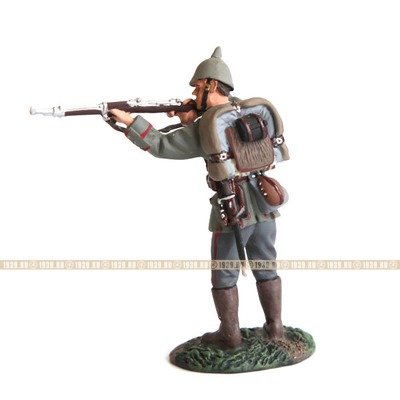 Оловянный солдатик. Стреляющий Германский пехотинец из пехотного полка фон Манштейн №84. Битва при Монсе 1914 год.