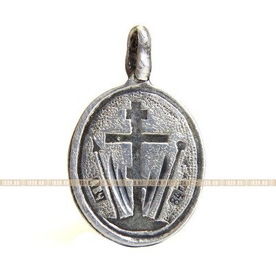Старинная серебряная нательная иконка-образок Святитель Николай Чудотворец 