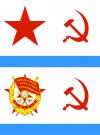 Военно-морской флаг СССР образца 1935-1950 года и Почётный Революционный Военно-морской флаг образца 1935-1950 года