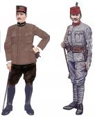Полковник и рядовой албанской армии в форме образца 1913 года